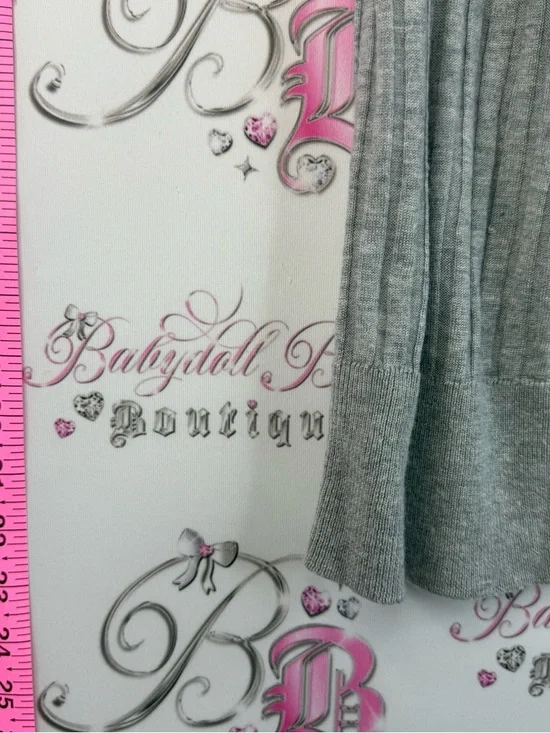 Jacob tank top button down cardigan Light Gray Ribbed Button-Front Tank Top - Picture 3 of 9